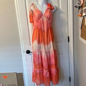 Tie dye chiffon midi dress